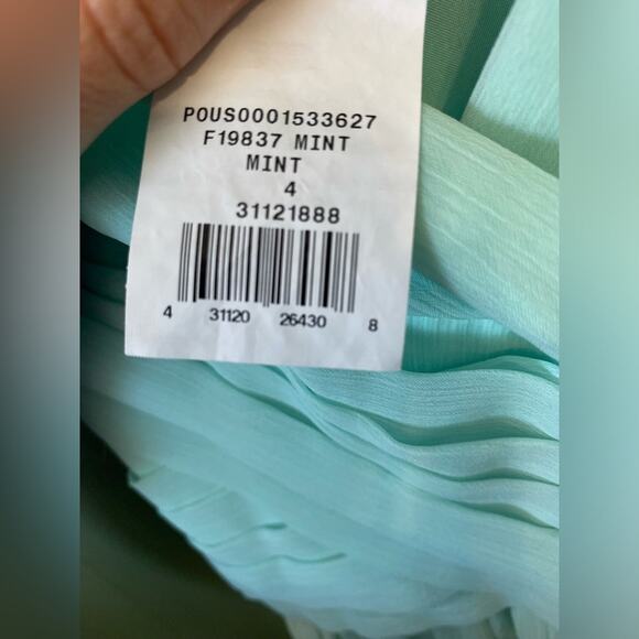 Davids Bridal Dress Womens Size 4 Mint Green Maxi Flowy Bridesmaid Fairy Party - Picture 12 of 14